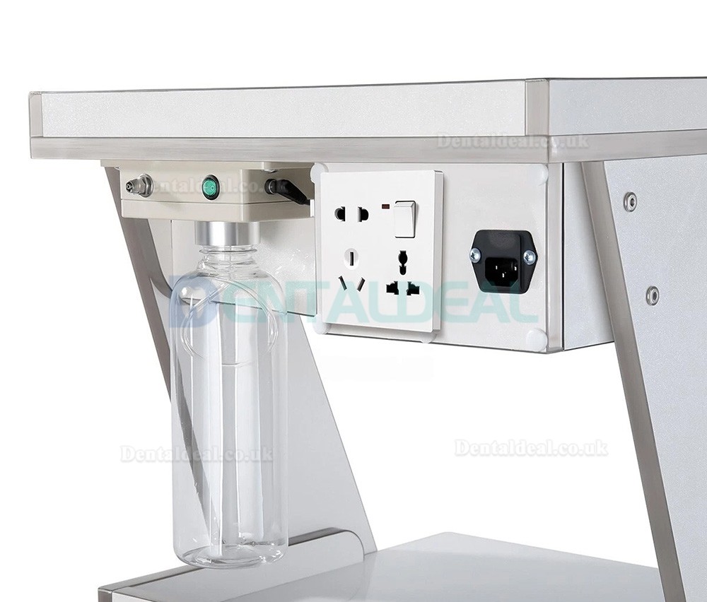 Dentech Mobile Dental Instrument Cart Trolley with Water Bottle & Storage Cabinet